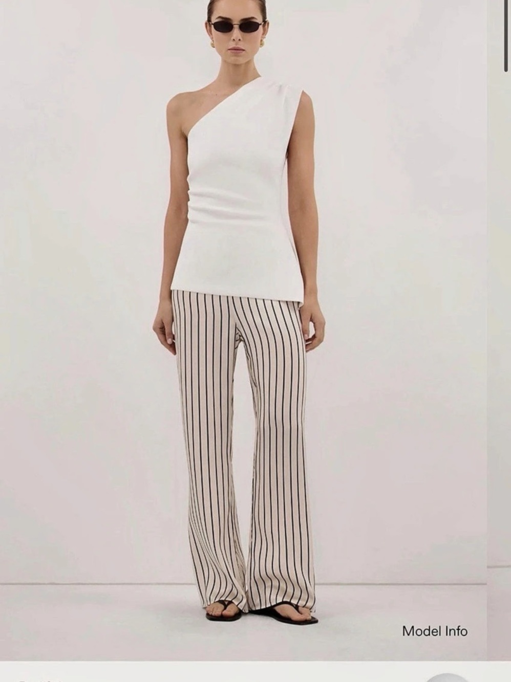 DISSH Adrienne Cream Stripe Silk Pant Wide Leg Stripe Pants